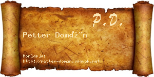 Petter Domán névjegykártya